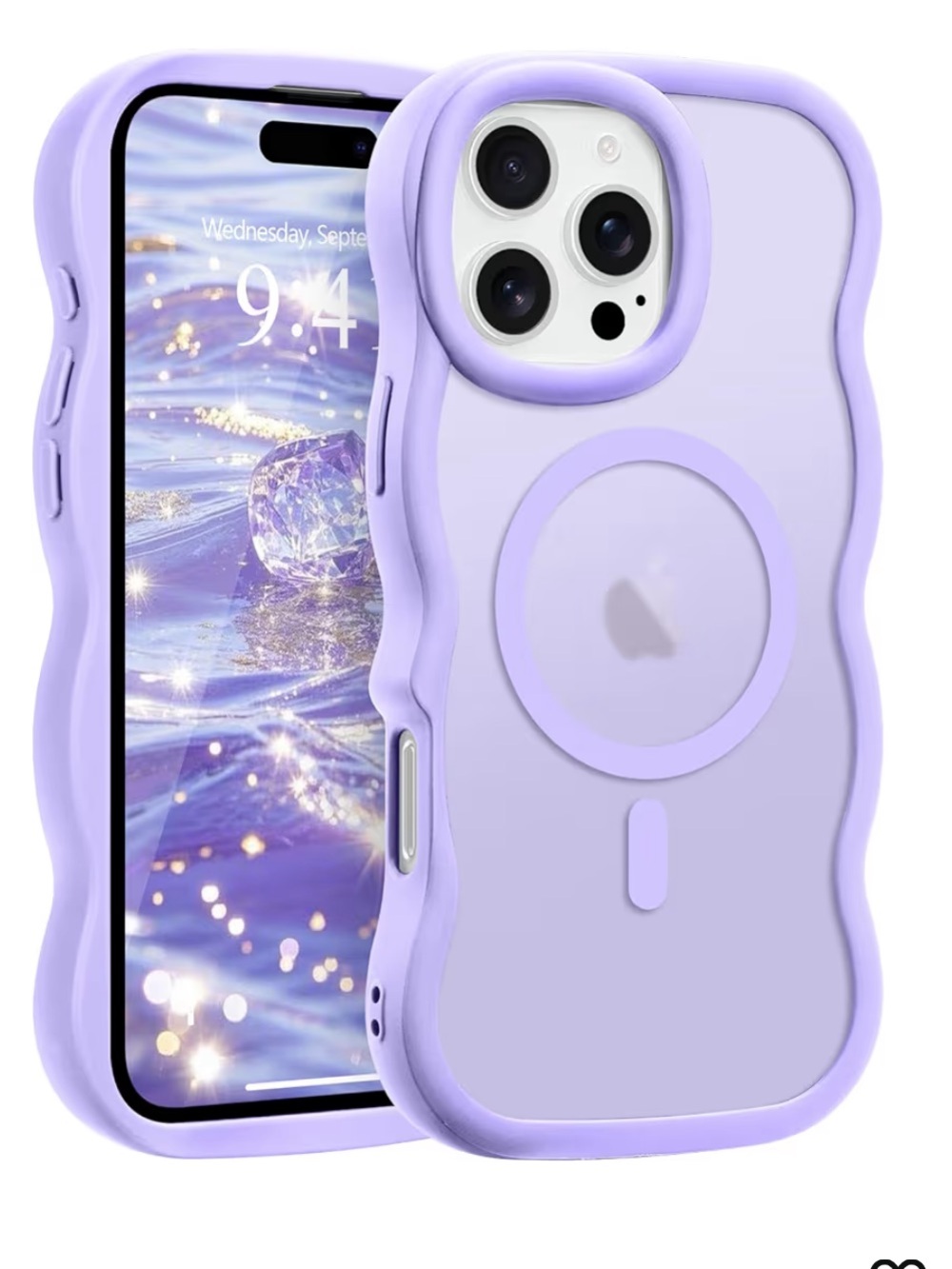 iPhone 16 Pro Max Purple MagSafe-Compatible Phone Case - Transparent Back